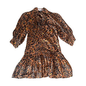 Hunter Bell Leopard Silk Mini Dress Size XS
